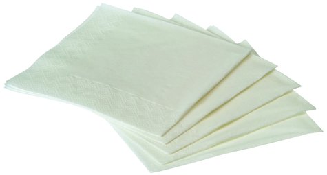 Serviettes Blanc 1 couche plié 1/4, 33 x 33cm 10 x 500=5000.pcs