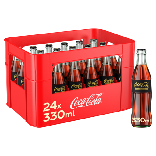 Coca-Cola Zero Sugar Zero Caffeine Caisse 24 x 0,33 l Bouteille Verre réutilisable