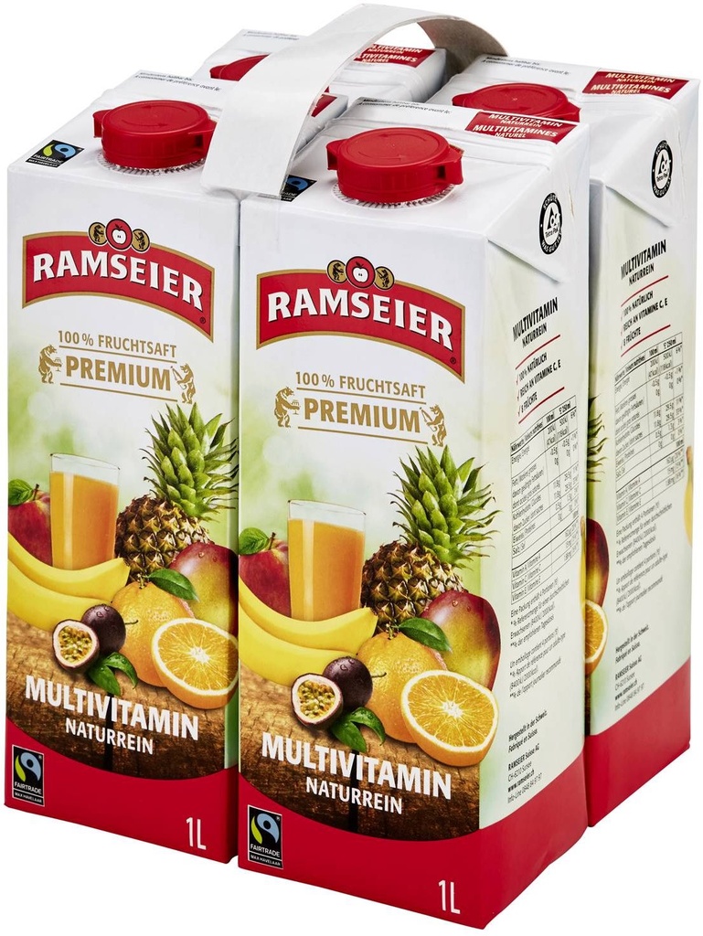 Ramseier MH premium 100% multivitamine Tray 4 x 1,0 l Tetra Pack jetable
