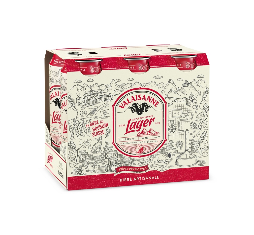 Valaisanne Lager Tray 4 x 6 x 0,5 l Cannette Alu jetable