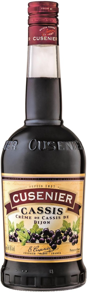 Cusenier Crème de Cassis de Dijon 16% Carton 6 x 0,7 l Bouteille Verre jetable