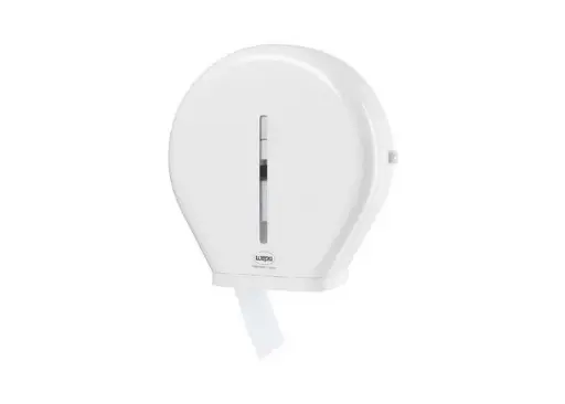 [70048] Distributeur de papier toilette Jumbo 400 Plastique Verrouillable Blanc