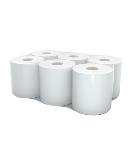 [70190] Essuie main en rouleaux en papier,2 couches,blanc,perforé,180m x 20cm,6 rlx
