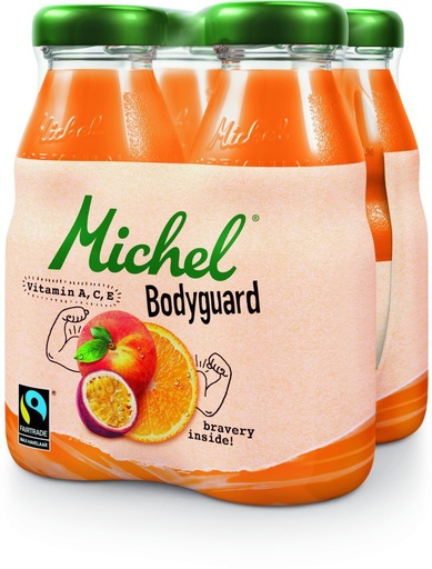 [21617] Michel Bodyguard Fair Trade Tray 6 x 4 x 0,2 l Bouteille Verre jetable