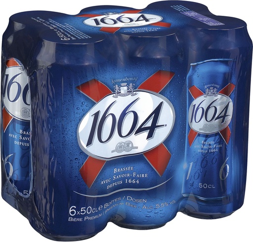 [31205] Kronenbourg Biére 1664 Tray 4 x 6 x 0,5 l Cannette Alu jetable