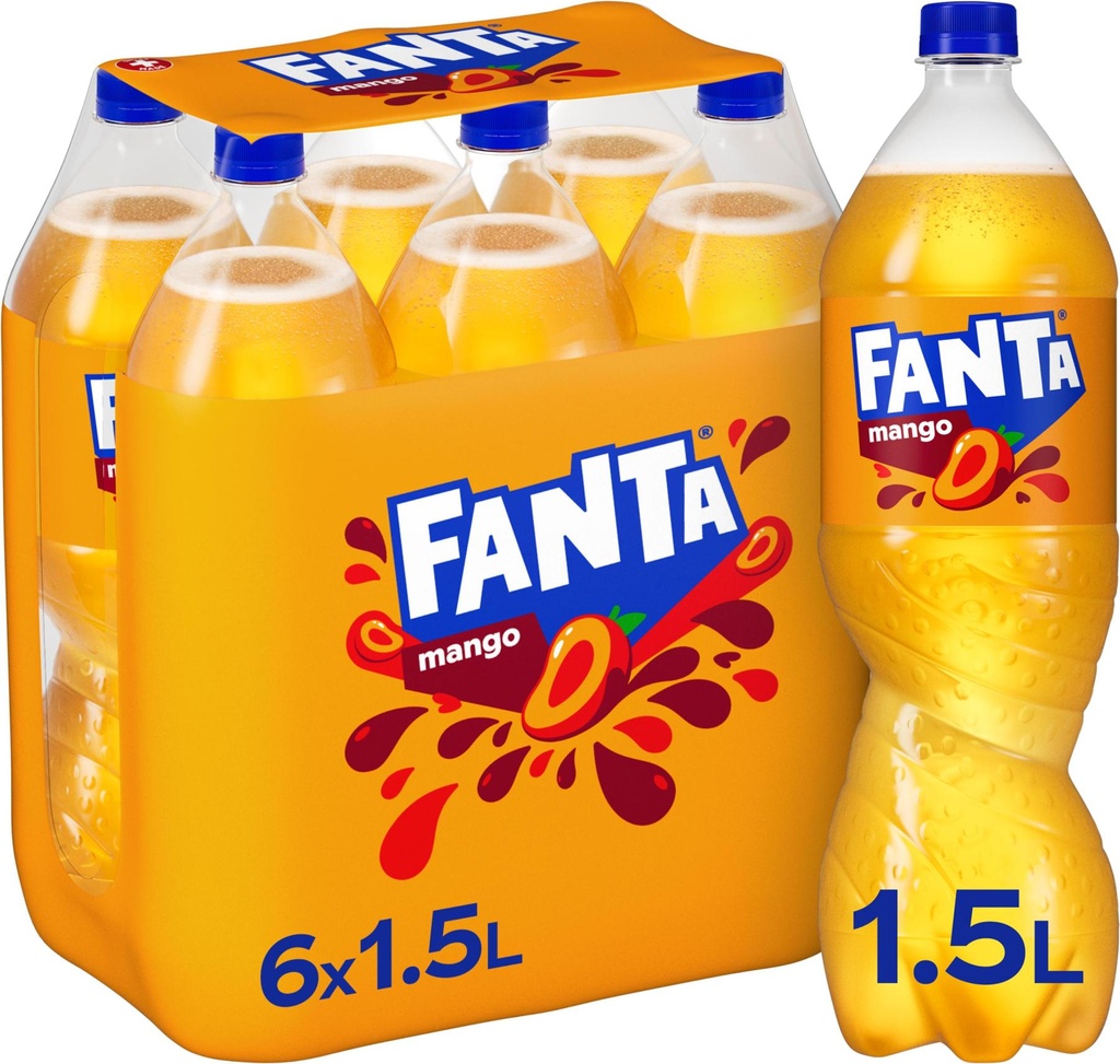 Fanta Mango Tray 6 x 1,5 l Bouteille PET jetable