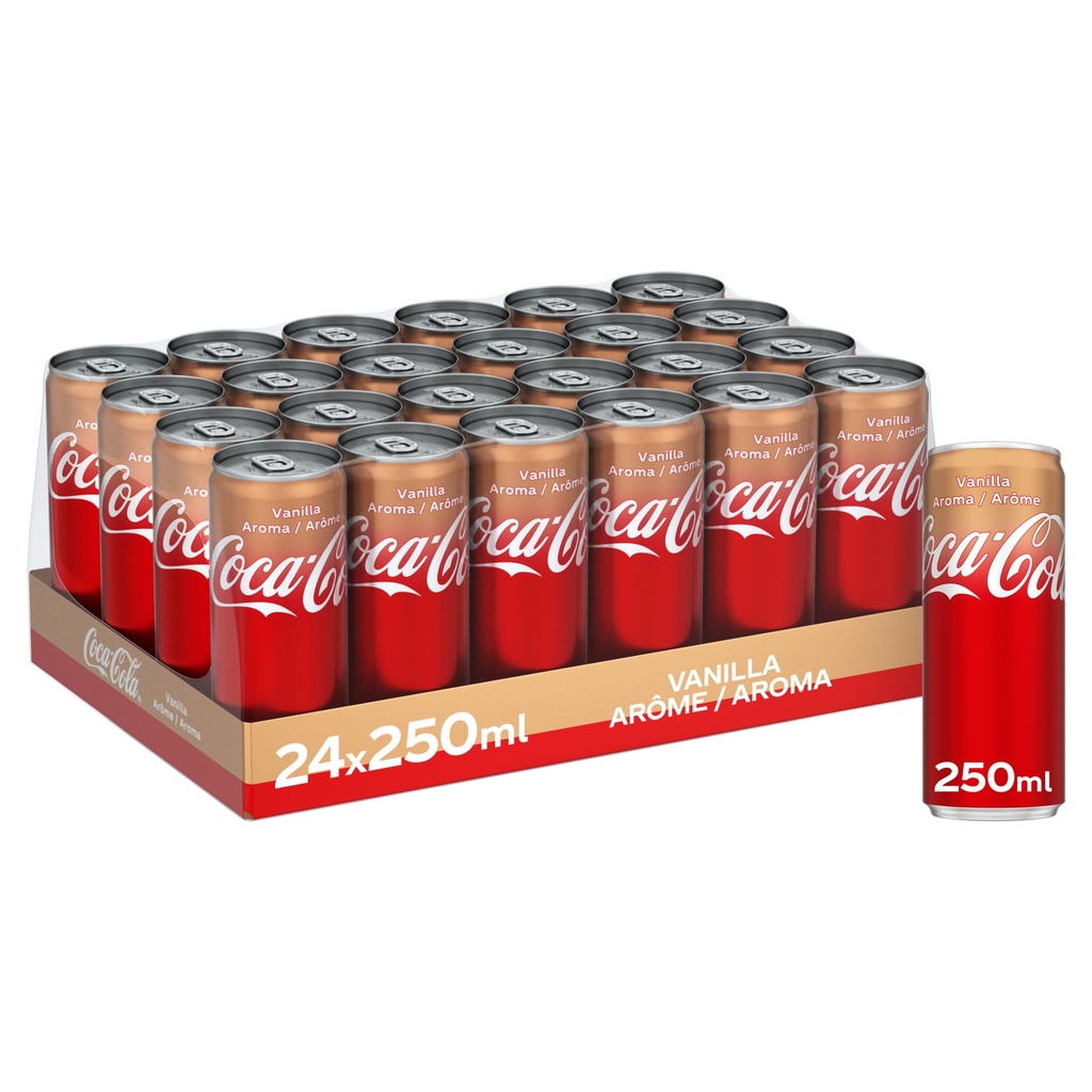 Coca-Cola Vanilla Tray 24 x 0,25 l Cannette Alu jetable
