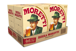 Birra Moretti L' Autentica Alc. 4.6% Vol.Tray 4 x 6 x 0,33 l Bouteille Verre jetable