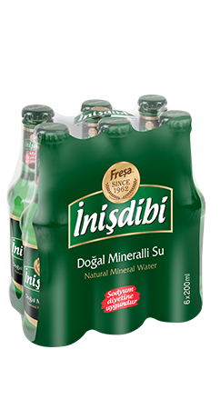 Inisdibi Dogal maden suyu  4 x 6 x 0,20 l Bouteille Verre jetable