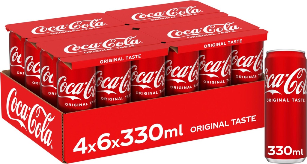 Coca-Cola Tray 4 x 6 x 0,33 l Cannette Alu jetable