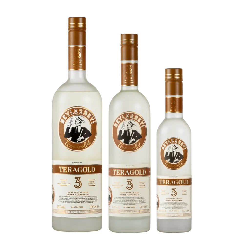 Beylerbeyi Teragold Raki Altin Seri Vol Alc 45% 12 x 0,35 l Bouteille Verre jetable