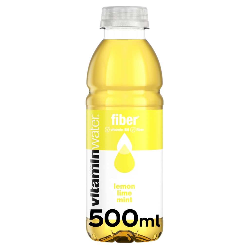 Vitamin Water Fiber Lemon, Lime & Mint Tray 12 x 0,5 l Bouteille PET jetable