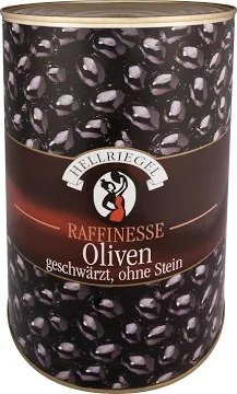 Olives Noir dénoyautées Vitalis Oliva 3 x 5kg. Boite alu jetable
