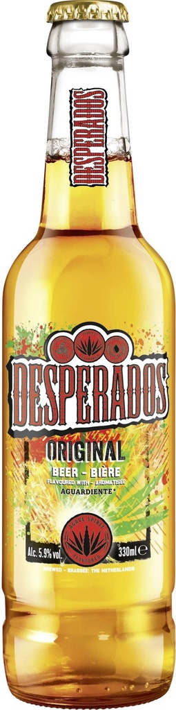 Desperados Original Bière Alc.5,9% Vol. Tray 4 x 6 x 0,33 l Bouteille Verre jetable 