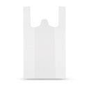 Sac Plastique bretelles blanc 13my PEHD 250+120 x 450 mm- 20 x 100=2000