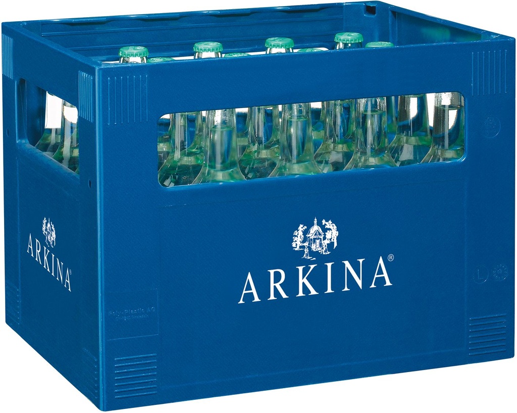 Arkina verte gazeuse Caisse 20 x 0,5 l Bouteille Verre réutilisable