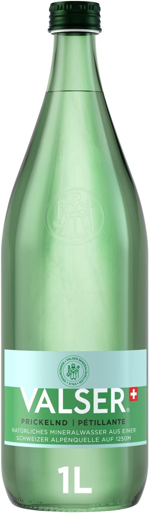 Valser Pétillante Caisse 12 x 1,0 l Bouteille Verre réutilisable