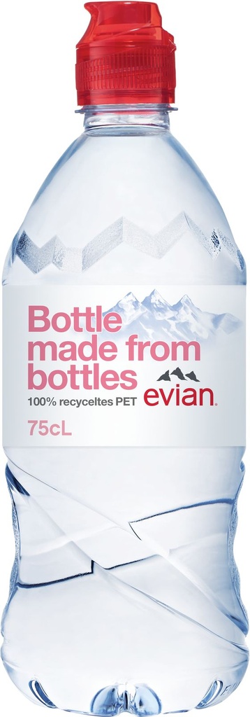Evian Sportscap Tray 6 x 0,75 l Bouteille PET jetable