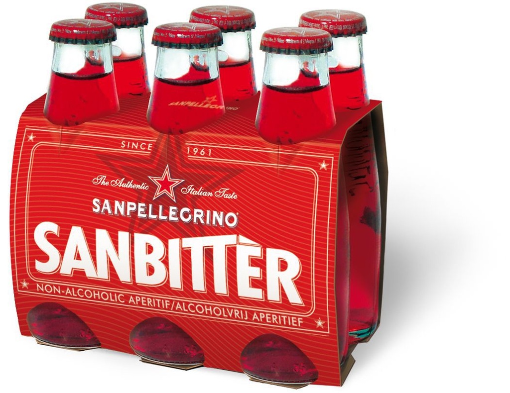 SanPellegrino Sanbittèr rouge Tray 4 x 6 x 0,1 l Bouteille Verre jetable