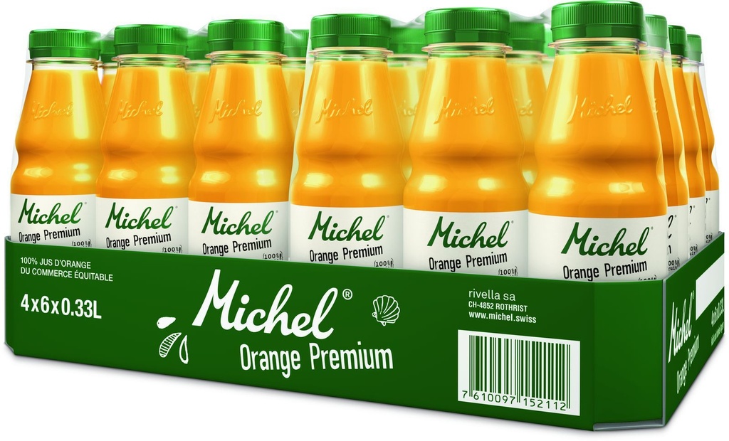 Michel Orange Premium Fair Trade Tray 4 x 6 x 0,33 l Bouteille PET jetable