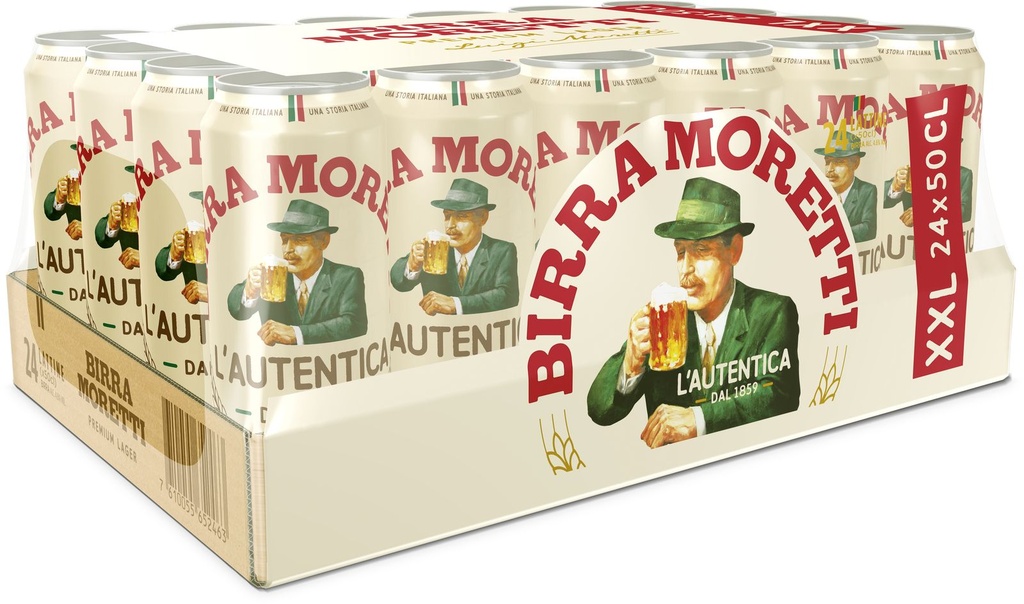 Birra Moretti Tray 4 x 6 x 0,5 l Cannette Alu réutilisable