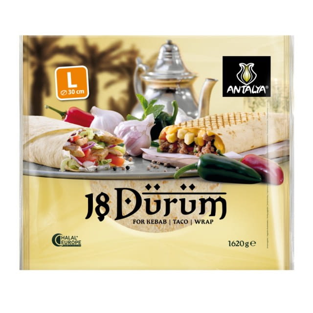 Tortillas Antalya Dürüm (30cm 90gr.)  6 x 18 =108 Pièces