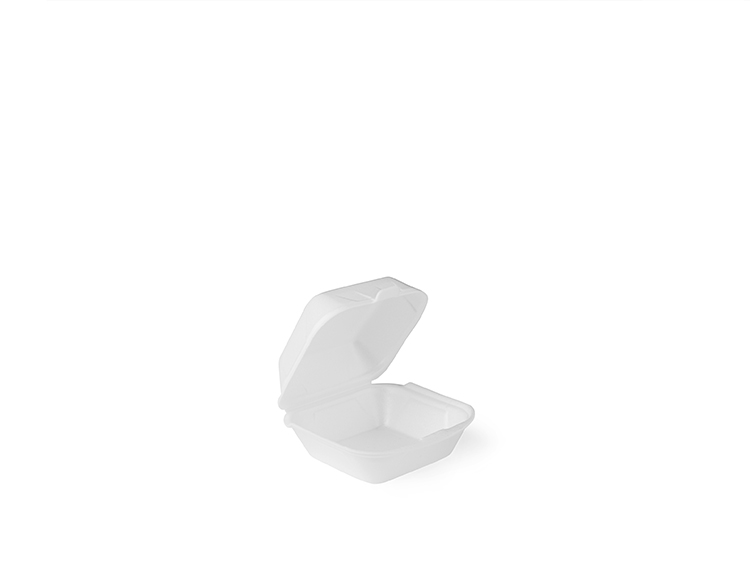 IP7 Hamburger Box Lunch Blanc 5 x 100 =500 pièces Dimensions (L×L×H)  125×135×70 mm