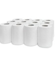 Essuie main en rouleaux en papier, 2 couche,blanc,perforé,122mx20cm,12 rlx