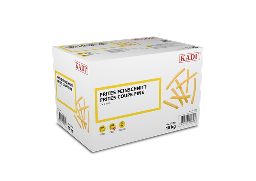 [60035] Frites Kadi Coupe fine produit suisse 7 x 7mm  4 x 2,5=10kg.