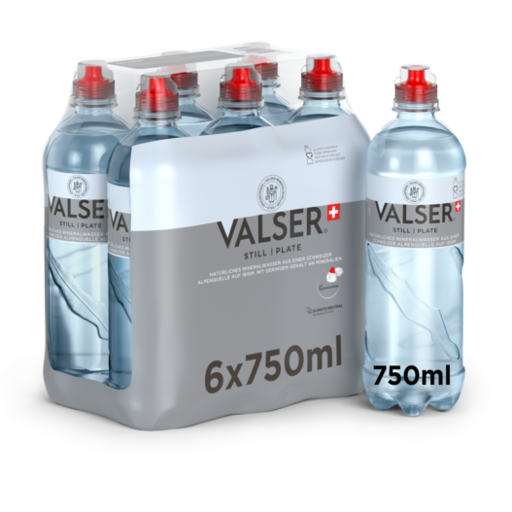 [10601] Valser Still | Plat Calcium + Magnesium Label Free 6 x 0,75 l Bouteille PET jetable (copie)