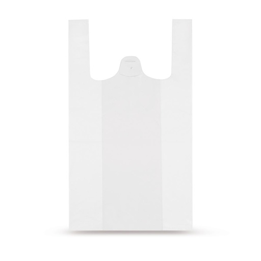 [70217] Sac plastique bretelles blanc PEHD 280+140 x 480 (Ep.13 ) 10 x 100=1000 (copie)