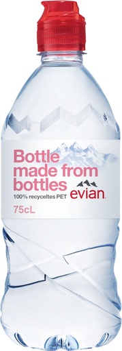 [10480] Evian Tray 6 x 0,75 l Bouteille PET jetable Sportscap