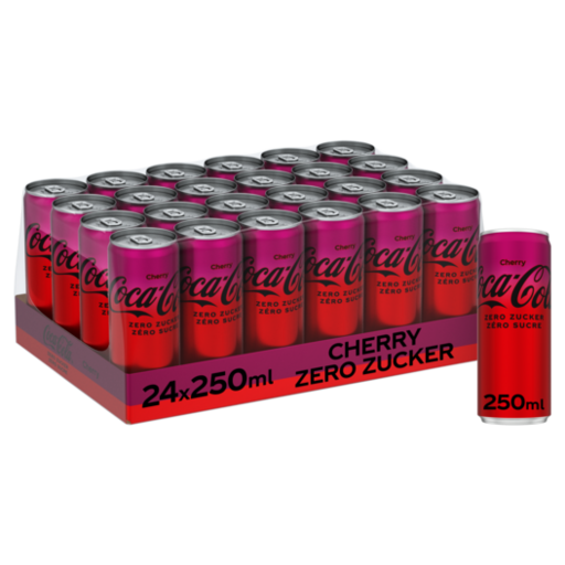 [20120] Coca-Cola Cherry Tray 24 x 0,25 l Cannette Alu jetable