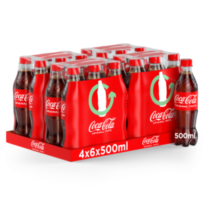 [20152] Coca-Cola Tray 4 x 6 x 0,5 l Bouteille PET jetable