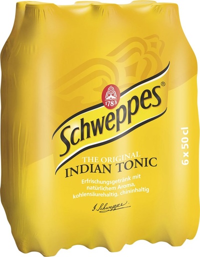 [20647] Schweppes Indian Tonic Tray 4 x 6 x 0,5 l Bouteille PET jetable