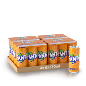 [20733] Fanta Orange Tray 4 x 6 x 0,33 l Cannette Alu jetable