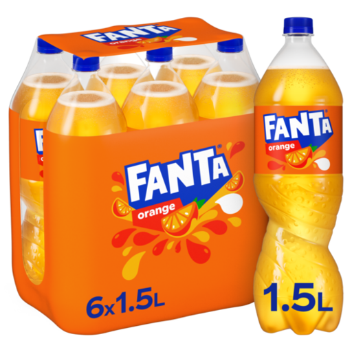 [20739] Fanta Orange Tray 6 x 1,5 l Bouteille PET jetable