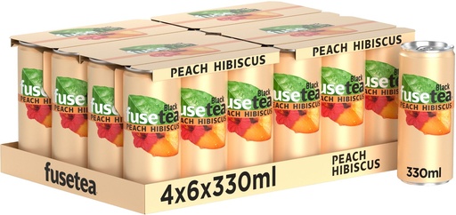 [20977] Fusetea Peach Hibiscus Tray 4 x 6 x 0,33 l Cannette Alu jetable