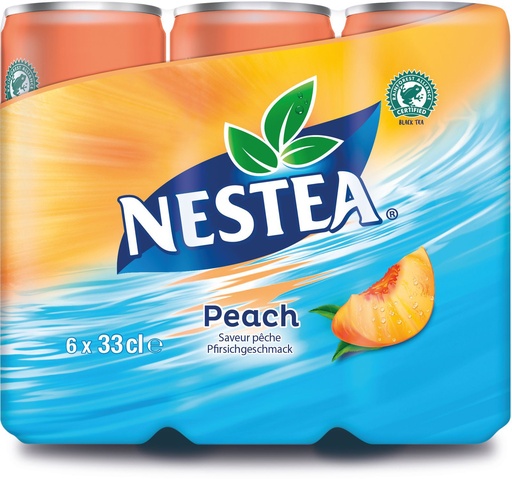 [21065] Nestea Thé noir Pêche Tray 4 x 6 x 0,33 l Cannette Alu jetable