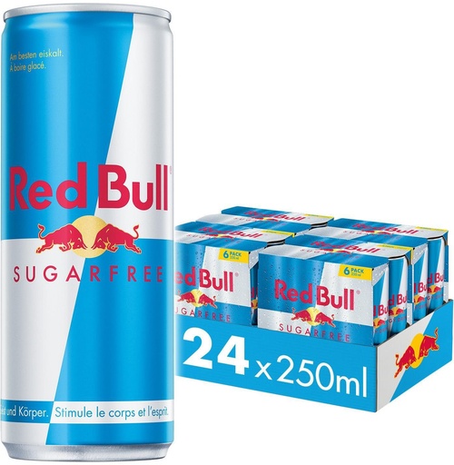 [21288] Red Bull Sugarfree Tray 4 x 6 x 0,25 l Cannette Alu jetable