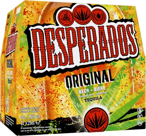 [31442] Desperados Original Tray 2 x 12 x 0,25 l Bouteille Verre jetable